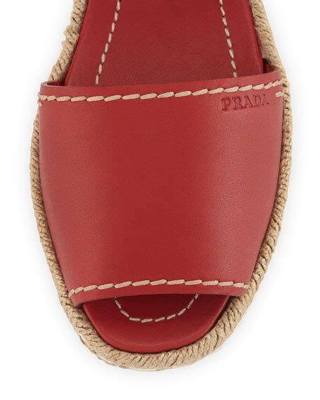 prada milano espadrilles|prada espadrille flat sandals scarlatto.